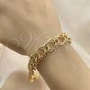 Pulsera Básica 03.331.0141.09 Oro Laminado, Diamantado, Tono Dorado (13 MM Thickness, 9 Inches Length)