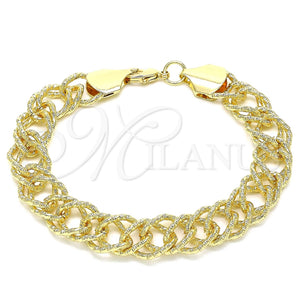 Pulsera Básica 03.331.0141.09 Oro Laminado, Diamantado, Tono Dorado (13 MM Thickness, 9 Inches Length)