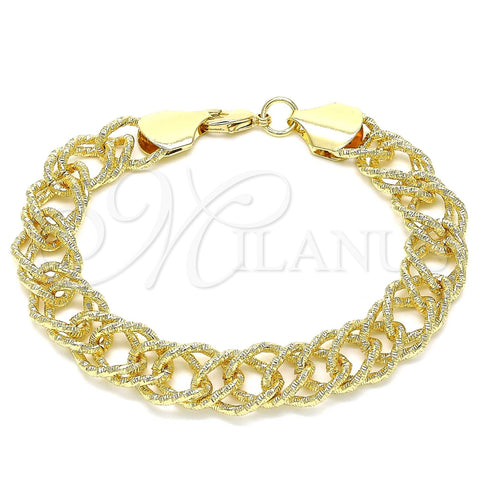 Pulsera Básica 03.331.0141.09 Oro Laminado, Diamantado, Tono Dorado (13 MM Thickness, 9 Inches Length)