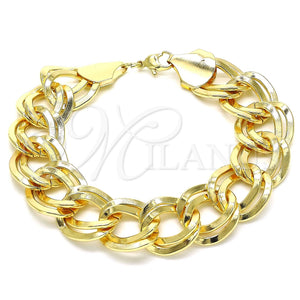 Pulsera Básica 03.331.0143.10 Oro Laminado, Pulido, Tono Dorado (20 MM Thickness, 10 Inches Length)