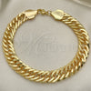 Pulsera Básica 03.331.0145.09 Oro Laminado, Pulido, Tono Dorado (12 MM Thickness, 9 Inches Length)