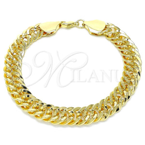 Pulsera Básica 03.331.0145.09 Oro Laminado, Pulido, Tono Dorado (12 MM Thickness, 9 Inches Length)