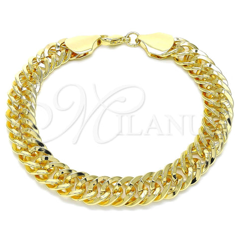 Pulsera Básica 03.331.0145.09 Oro Laminado, Pulido, Tono Dorado (12 MM Thickness, 9 Inches Length)