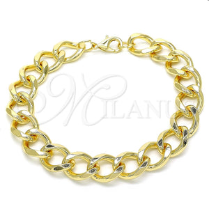 Pulsera Básica 03.331.0149.09 Oro Laminado, Diseño de Miami Cubana, Pulido, Tono Dorado (13 MM Thickness, 9 Inches Length)