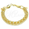 Pulsera Básica 03.331.0153.09 Oro Laminado, Pulido, Tono Dorado (11 MM Thickness, 9 Inches Length)