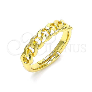 Anillo Elegante 01.341.0036 Oro Laminado, Diseño de Cubana, Pulido, Tono Dorado (One size fits all)