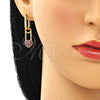 Argolla Huggie 02.210.0488.1.12 Oro Laminado, Diseño de Paperclip y Corazón, con Rubi Zirconia Cubica, Pulido, Tono Dorado