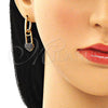 Argolla Huggie 02.210.0488.2.12 Oro Laminado, Diseño de Paperclip y Corazón, con Zafiro Azul Zirconia Cubica, Pulido, Tono Dorado