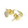 Arete Dormilona 02.156.0543 Oro Laminado, Diseño de Pina, con Blanca Micro Pave, Pulido, Tono Dorado