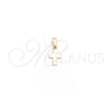 Dije Religioso 05.02.0061 Oro Laminado, Diseño de Cruz, Pulido, Tono Dorado