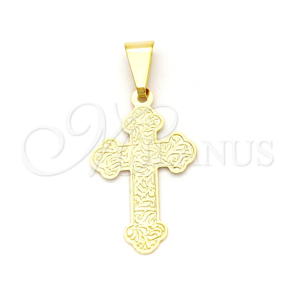Dije Religioso 05.02.0065 Oro Laminado, Diseño de Cruz, Pulido, Tono Dorado