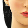 Juego de Arete y Dije de Adulto 10.156.0339.1 Oro Laminado, Diseño de Elefante, con Multicolor Micro Pave, Pulido, Tono Dorado