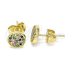 Arete Dormilona 02.156.0547.1 Oro Laminado, con Multicolor Micro Pave, Pulido, Tono Dorado