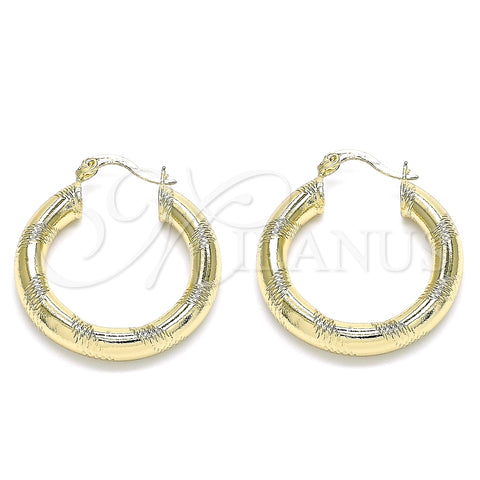 Argolla Mediana 02.170.0309.30 Oro Laminado, Diamantado, Tono Dorado
