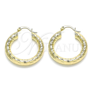 Argolla Mediana 02.170.0313.30 Oro Laminado, Diamantado, Tono Dorado