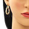 Argolla Mediana 02.213.0229.30 Oro Laminado, Diseño de Torcido, Pulido, Tres Tonos