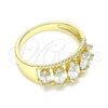 Anillo Multi Piedra 01.210.0116.07 Oro Laminado, con Blanca Zirconia Cubica, Pulido, Tono Dorado (Size 7)
