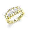 Anillo Multi Piedra 01.210.0116.07 Oro Laminado, con Blanca Zirconia Cubica, Pulido, Tono Dorado (Size 7)