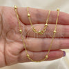 Gargantilla Basica 04.02.0011.18 Oro Laminado, Diseño de Bola, Pulido, Tono Dorado (03 MM Thickness, 18 Inches Length)