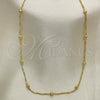 Gargantilla Basica 04.02.0011.18 Oro Laminado, Diseño de Bola, Pulido, Tono Dorado (03 MM Thickness, 18 Inches Length)
