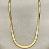 Gargantilla Basica 04.58.0019.20 Oro Laminado, Diseño de Herringbone, Pulido, Tono Dorado (03 MM Thickness, 20 Inches Length)