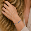 Pulsera Elegante 03.63.2212.2.07 Oro Laminado, Diseño de Ojo Griego, Resinado Azul, Tono Dorado (Grosor 05 MM, 8 Pulgadas de Largo)