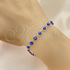 Pulsera Elegante 03.63.2212.2.07 Oro Laminado, Diseño de Ojo Griego, Resinado Azul, Tono Dorado (Grosor 05 MM, 8 Pulgadas de Largo)