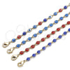 Pulsera Elegante 03.63.2212.2.07 Oro Laminado, Diseño de Ojo Griego, Resinado Azul, Tono Dorado (Grosor 05 MM, 8 Pulgadas de Largo)