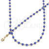 Collar y Pulsera 06.63.0255.2 Oro Laminado, Diseño de Ojo Griego, Resinado Azul, Tono Dorado