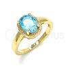 Anillo Multi Piedra 01.284.0040.06 Oro Laminado, con Topacio Azul Zirconia Cubica, Pulido, Tono Dorado (Size 6)