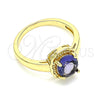 Anillo Multi Piedra 01.284.0040.1.06 Oro Laminado, con Amatista Zirconia Cubica, Pulido, Tono Dorado (Size 6)