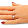 Anillo Multi Piedra 01.284.0042.06 Oro Laminado, con Rosado Zirconia Cubica, Pulido, Tono Dorado (Size 6)