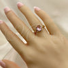 Anillo Multi Piedra 01.284.0042.06 Oro Laminado, con Rosado Zirconia Cubica, Pulido, Tono Dorado (Size 6)