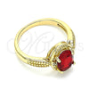 Anillo Multi Piedra 01.284.0042.1.06 Oro Laminado, con Granate Zirconia Cubica, Pulido, Tono Dorado (Size 6)
