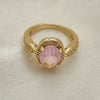 Anillo Multi Piedra 01.284.0042.09 Oro Laminado, con Rosado Zirconia Cubica, Pulido, Tono Dorado (Size 9)