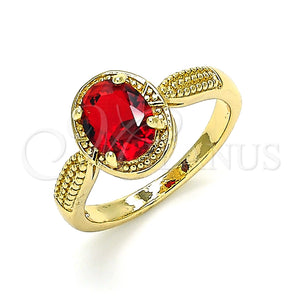 Anillo Multi Piedra 01.284.0042.1.09 Oro Laminado, con Granate Zirconia Cubica, Pulido, Tono Dorado (Size 9)