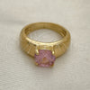 Anillo Multi Piedra 01.284.0043.09 Oro Laminado, con Rosado Zirconia Cubica, Pulido, Tono Dorado (Size 9)