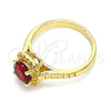 Anillo Multi Piedra 01.284.0044.1.08 Oro Laminado, con Granate Zirconia Cubica, Pulido, Tono Dorado (Size 8)