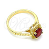 Anillo Multi Piedra 01.284.0044.1.09 Oro Laminado, con Granate Zirconia Cubica, Pulido, Tono Dorado (Size 9)
