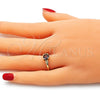Anillo Multi Piedra 01.284.0046.07 Oro Laminado, con Amatista and Blanca Zirconia Cubica, Pulido, Tono Dorado (Size 7)