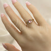 Anillo Multi Piedra 01.284.0047.1.07 Oro Laminado, Diseño de Gota, con Rosado and Blanca Zirconia Cubica, Pulido, Tono Dorado (Size 7)