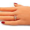 Anillo Multi Piedra 01.284.0048.06 Oro Laminado, con Rosado and Blanca Zirconia Cubica, Pulido, Tono Dorado (Size 6)