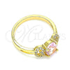 Anillo Multi Piedra 01.284.0048.09 Oro Laminado, con Rosado and Blanca Zirconia Cubica, Pulido, Tono Dorado (Size 9)