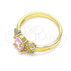 Anillo Multi Piedra 01.284.0048.09 Oro Laminado, con Rosado and Blanca Zirconia Cubica, Pulido, Tono Dorado (Size 9)