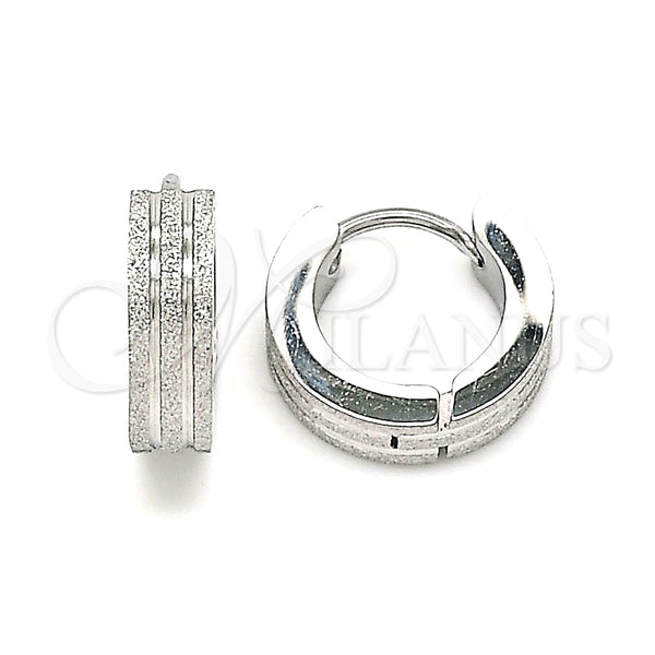 Argolla Huggie 02.384.0011.12 Acero Inoxidable, Mate, Tono Plateado