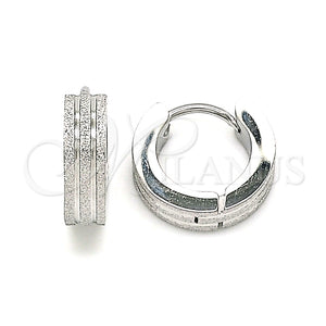 Argolla Huggie 02.384.0011.12 Acero Inoxidable, Mate, Tono Plateado