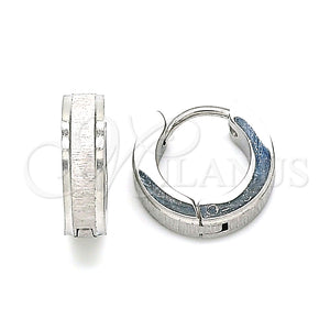 Argolla Huggie 02.384.0012.12 Acero Inoxidable, Mate, Tono Plateado