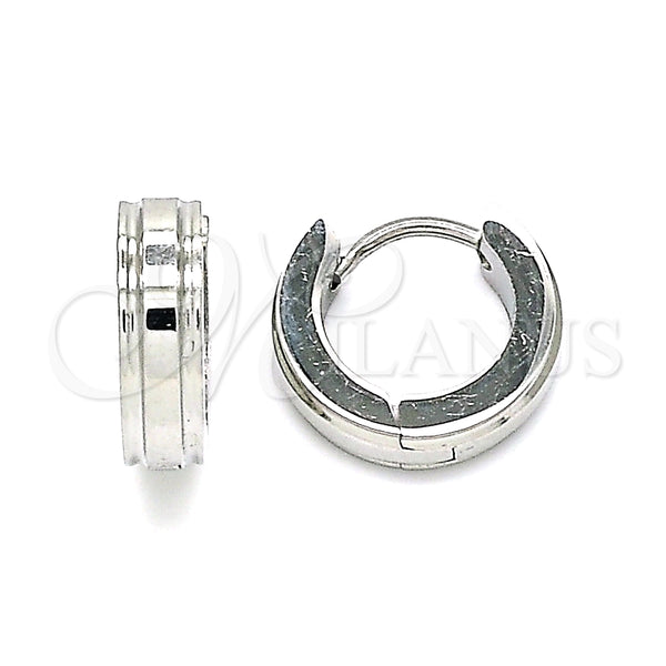 Argolla Huggie 02.384.0017.12 Acero Inoxidable, Pulido, Tono Plateado