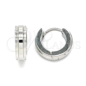Argolla Huggie 02.384.0017.12 Acero Inoxidable, Pulido, Tono Plateado