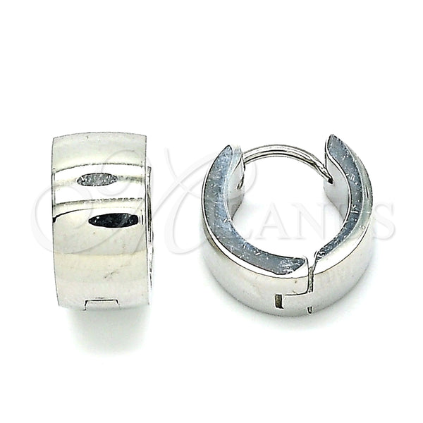 Argolla Huggie 02.384.0018.12 Acero Inoxidable, Pulido, Tono Plateado